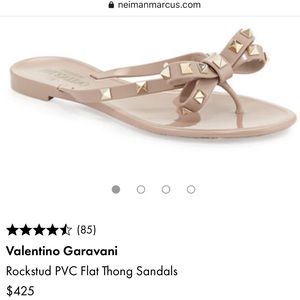 VALENTINO ROCKSTUD PVC FLAT THING SANDALS